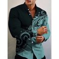 thumbnail image 1 of Nueva llegada Camisas de moda para hombres Casual Flores Estampado Manga larga Botón Top Ropa de hombre de gran tamaño, 1 of 6