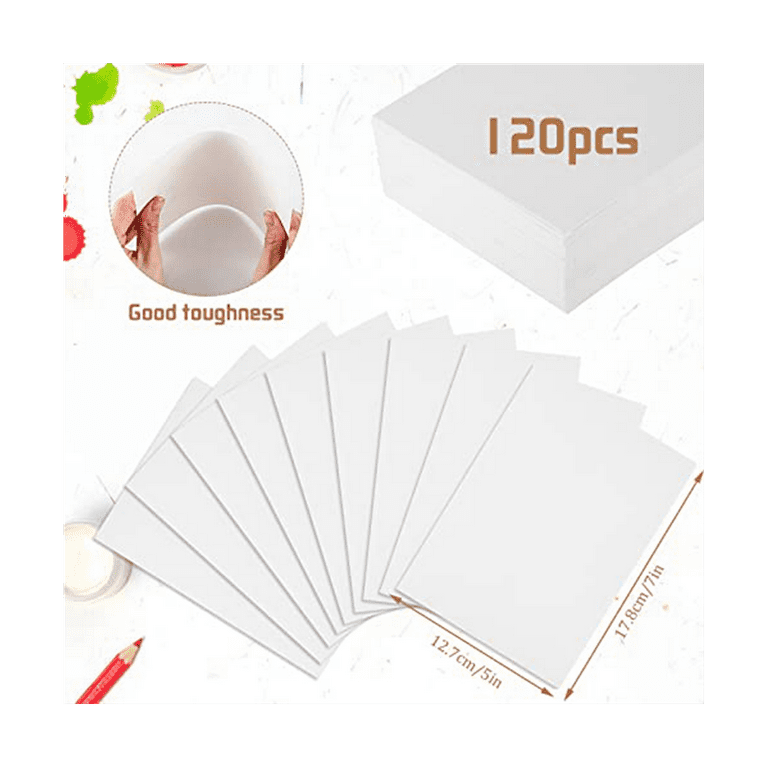 120 Sheets Watercolor Paper Bulk, 300gsm White Water Color Paper Child  Adults Artists Drawing(5 X 7