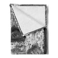 thumbnail image 2 of Letter H Soft Flannel Fleece Throw Blanket, Victorian Capital H Font in Chrome Rock Tones Steel Look Retro Design, Cozy Plush for Indoor and Outdoor Use, 60" x 80", Black Grey, by Ambesonne, 2 of 5