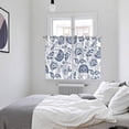 thumbnail image 4 of Boho Blue Floral Kitchen Curtains 72 Inch Length, Vintage Farmhouse Paisley Plant Leaf Grommet Top Bedroom Living Room Curtains, Light Filtering Cafe Curtain Drapes 2 Panels Set 104''x72'', 4 of 9