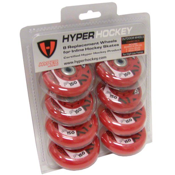 HYPER HOCKEY Inline Skate Wheels HILO 72/80 Combo Pack Includes