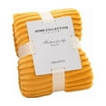 thumbnail image 6 of Ultra Plush Oversized Queen Fleece Blanket 90x90 Inch, Yellow Pompom Fringe Flannel Throw, 6 of 9