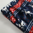 thumbnail image 6 of Women's Christmas Pattern Plush Sleep Pants with Soft Elastic Waist and 2 Pockets, Comfortable Pajama Bottoms for Home and Nightwear,Dark Blue,L, 6 of 7