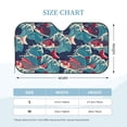 thumbnail image 2 of Kdxio Fish In The Wave Print Windshield Sun Shade, Foldable Sun Blocker for Car,Truck,SUV Automotive Interior Sun Protection,Reflective Shade for Front Windshield(Medium), 2 of 6