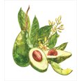 thumbnail image 3 of Avocado Duvet Cover Set, Watercolor Style Healthy Green Fruit, Decorative 3 Piece Bedding Set with 2 Pillow Shams, King Size, White Fern Green, by Ambesonne, 3 of 3