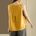 thumbnail image 4 of Ndbuld Womens Cotton Camisole Adjustable Strap Tank Tops with Shelf Bra Stretch Undershirts,M-4XL Family Gifts Yellow 2XL, 4 of 4
