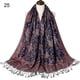 thumbnail image 1 of Paisley Flowers Borders Pattern Pashmina Silk Scarf Shawl Wrap Blanket Reversible Comfortable Vintage With Fringes 70x180cm 200g, 1 of 3