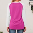 thumbnail image 5 of UngA Womens Tops Women's Long Sleeve T-Shirt Side Split Tunic Tops for Leggings Loose Crewneck Sweater Hot Pink,XL, 5 of 7