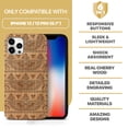 thumbnail image 7 of Case Yard Wooden Case Outside Soft TPU Silicone Slim Fit Shockproof Wood Phone Cover for Girls Boys Men and Women Supports Wireless Charging Pyramids Pattern Design case for iPhone-12/12-Pro, 7 of 7