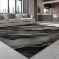 thumbnail image 2 of Area Rugs Simple Gold Texture Stain Resistance, 5 X 8 ft Machine Washable Non-Slip Carpet for Living Room Bedroom Office, Dark Gray Pet Friendly Indoor & Outdoor Rug, 2 of 7