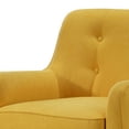 thumbnail image 4 of Kina 28 Inch Accent Chair, Yellow Fabric, Button Tufted, Angled Wood Legs- Saltoro Sherpi, 4 of 6