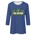 thumbnail image 4 of ZHYou Women T-Shirts Valentine's Day Casual Soft V-Neck St. Patrick's Day Printed 3/4 Sleeve Loose Fit Spring Summer Shirts,Black,Pink,White,Wine,Gray,S,M,L,XL,2XL ,Blue,3XL, 4 of 4
