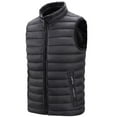 thumbnail image 2 of WRKEKC Mens Puffer Vest Solid Color Cotton Gilet with Zipper Pockets Sleeveless Casual Outerwear Fall Winter Lightweight for Men, 2 of 9