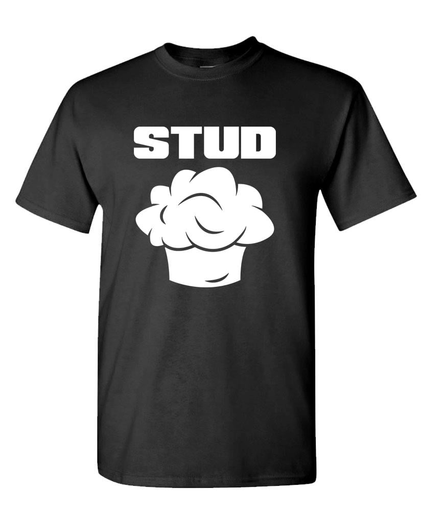 Funny Adult T-Shirt Black White S-XL sizes Stud "muffin"