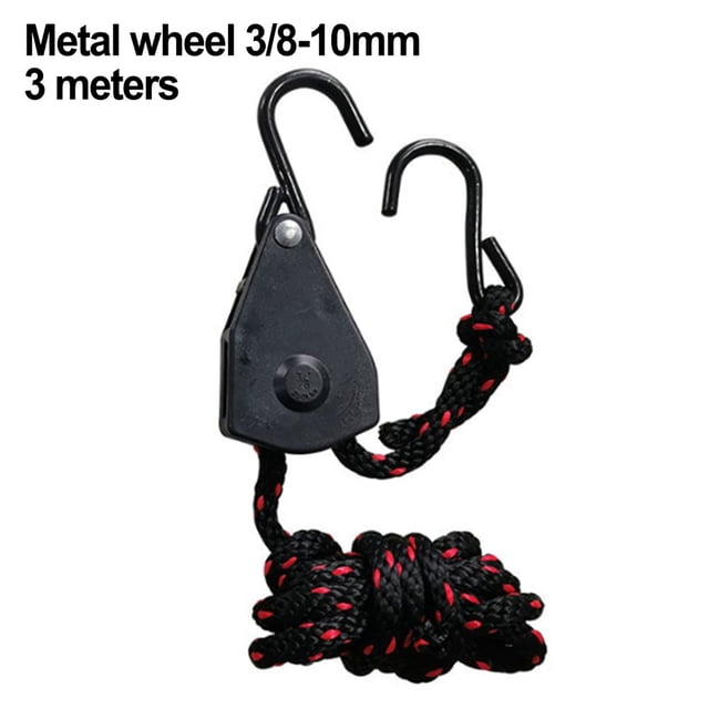 Yimiti 1/4 3/8 Plastic Dipped S Hook Hanging Rope Binding Rope Tent Pulley Lifting Rope,B 3/8-10Mm 3 Meters