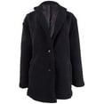 thumbnail image 2 of COLLECTIONB Womens Black Pocketed Button Down Winter Jacket Coat Juniors XS, 2 of 5