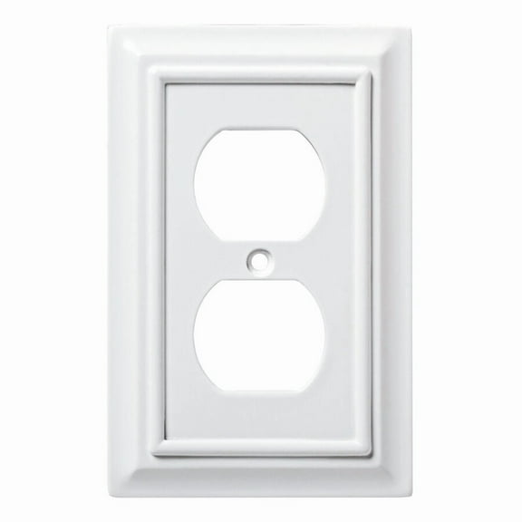 W10766-PW Pure White Architect Single Duplex Outlet Wall Cover Plate