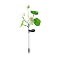 thumbnail image 2 of Lámpara de jardín solar de loto, decoración exterior para paisaje con tres cabezas de flor de luz suave, diseño de plástico impermeable tipo enchufe., 2 of 7