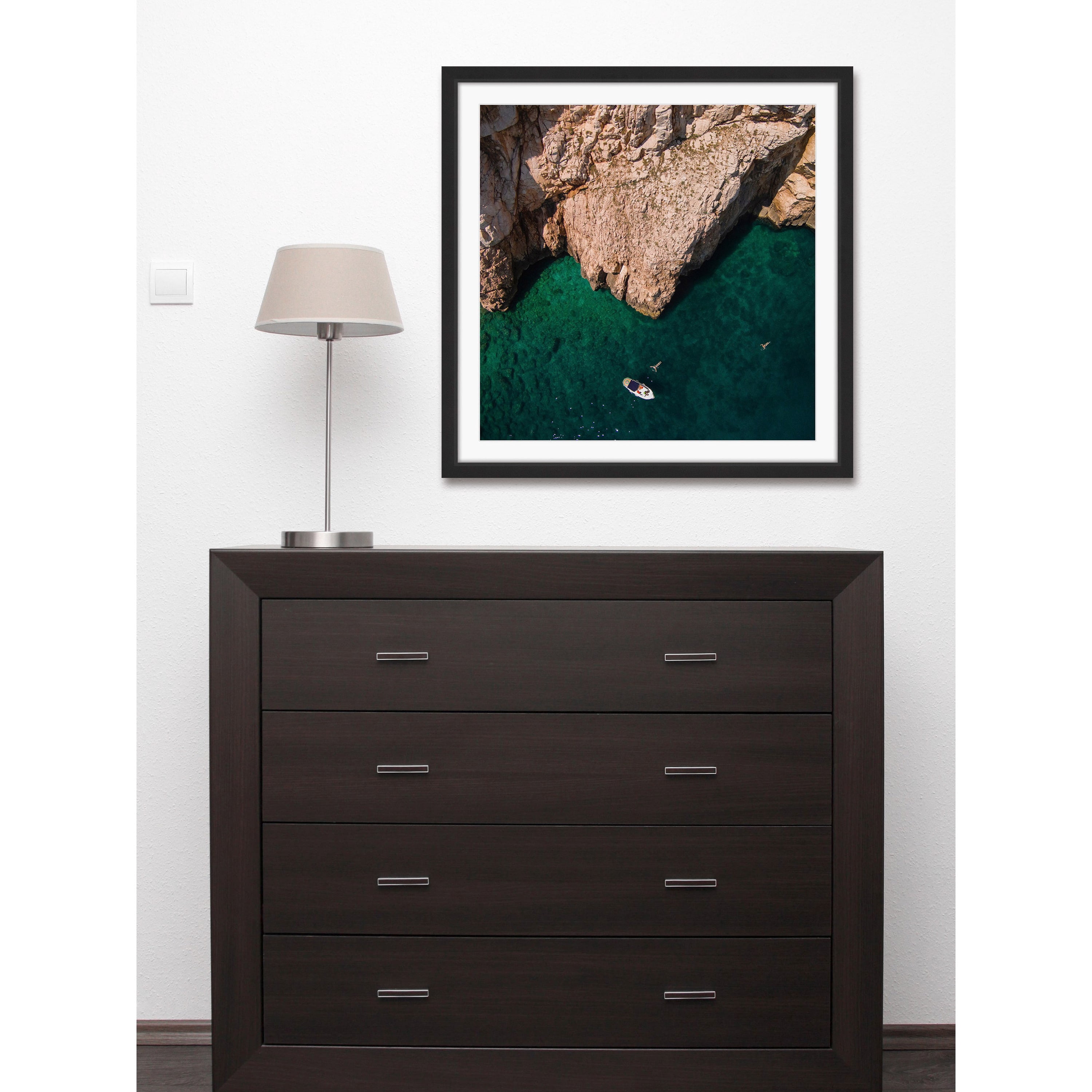 "Jagged Cliffs" Framed Painting Art Print, 32" x 1.5"
