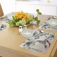 thumbnail image 4 of Ambesonne Nature Place Mats Set of 4, Vintage Birds Flowers, Standard Size, Teal Brown, 4 of 6