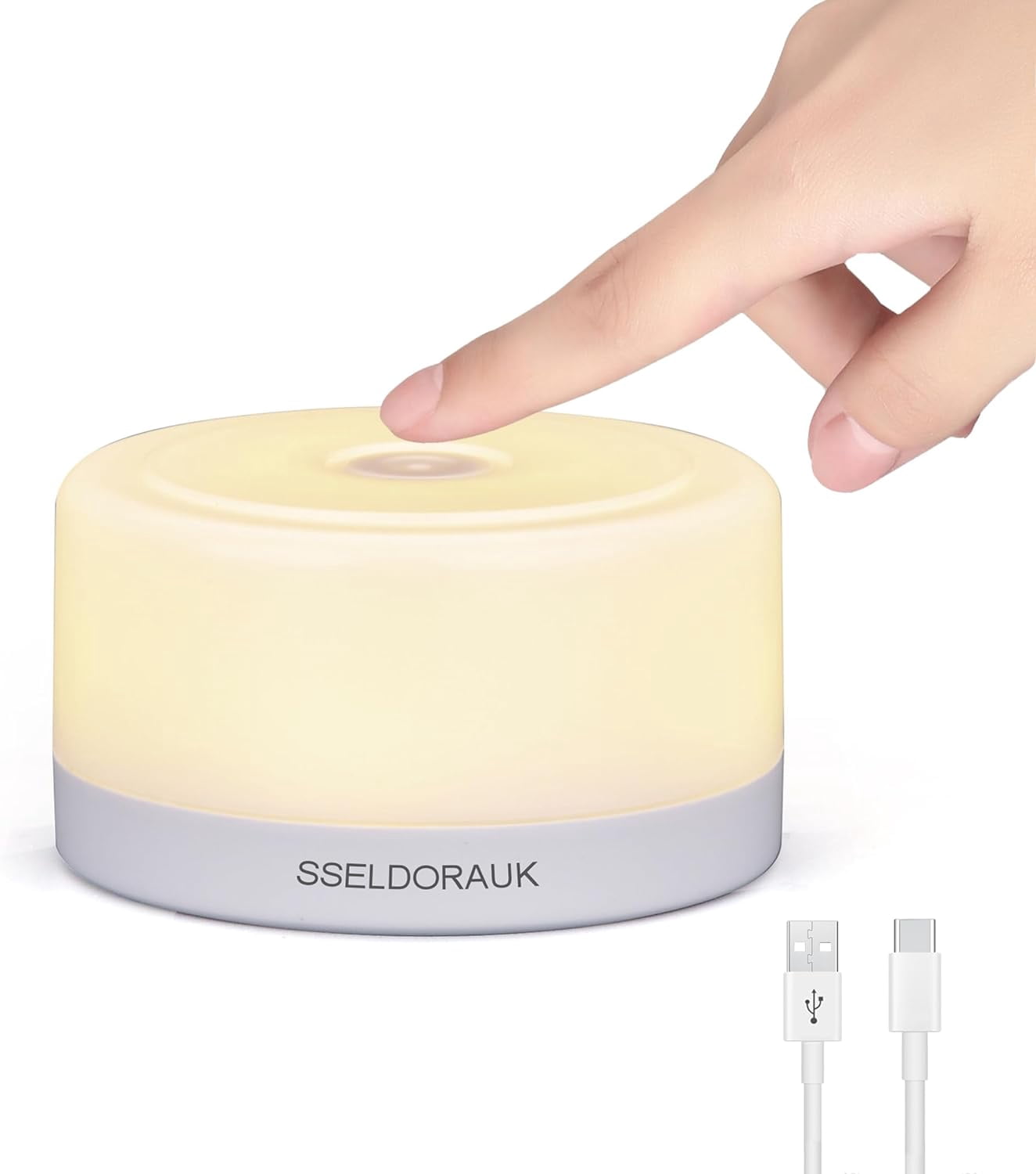 SHAANXIXIAN Nursery Night Light for Baby,Portable LED Touch Night Lamp for Kids & Adult,Dimmable Tap Light,Breastfeeding,Sleep Aid,USB Rechargeable Nursing Lamp,Warm Night Light,Soft Eye Caring,1Pack