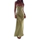 thumbnail image 1 of Vestido de noche largo Lucakuins sin mangas sin espalda con flores de satén para mujer, 1 of 4
