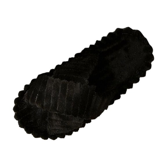 Iyufng Women's Crisscross Strap Fluffy Slide Slippers Scalloped Edge Open Toe Cozy Indoor House Shoes