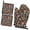 Mushroom and Snail, variant on Mushroom and Moth Black Pattern Oven Mitts and Pot Holder Sets 2 Pcs for Kitchen Baking, Cooking and Grilling, Heat Resistant Up To 392 °F