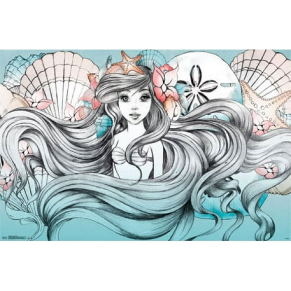 Ariel Mermaid - Land or Sea Laminated Poster Print (22 x 34)