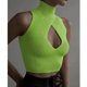 thumbnail image 3 of Chaleco corto con corte Y2K, cuello alto, sin mangas, de punto acanalado, camisetas sin mangas y camisolas para mujer, atuendo de verano para adolescentes, 3 of 5