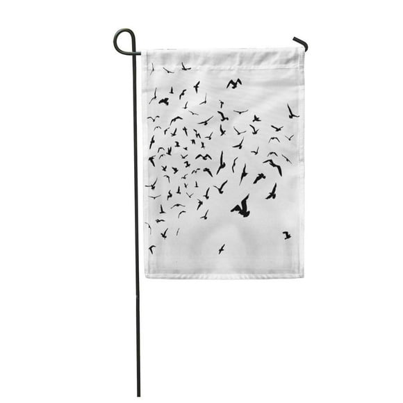 NUDECOR Flying Seagulls Black Silhouette on Birds Group Sea Garden Flag Decorative Flag House Banner 28x40 inch