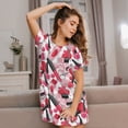 thumbnail image 3 of Bingfone Makeup Nightgowns for Women Sleep Shirts Short Sleeve Nightshirt Pullover Nightdress Soft Sleepwear, 3 of 6