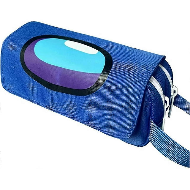 Among Us Large Pencil Case Durable Portable Pencil Boxes Cute Pencil Cases for Adults (Blue)