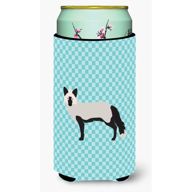 ""Caroline'S Treasures Silver Fox Blue Check - Abrazadera Decorativa Para Latas Para Niño Alto, Multicolor""