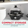 thumbnail image 5 of Dash 3-in-1 Premium Rapid Egg Cooker, 7 Egg Capacity, with Removable Trays, for Hard Boiled Eggs, Poached Eggs and Omelets, Dishwasher Safe, Black, 5 of 7