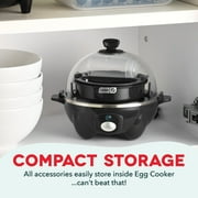 Dash 3-in-1 Premium Rapid Egg Cooker, 7 Egg Capacity, with Removable Trays, for Hard Boiled Eggs, Poached Eggs and Omelets, Dishwasher Safe, Black
