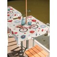 thumbnail image 3 of Square Outdoor Tablecloth with Umbrella Hole 250 Anniversary Outside Table Cloth Waterproof Patio Table Cover Independence Day Fireworks Florals Beige Zipper Tablecloths for Picnic Camping 54x54 Inch, 3 of 8