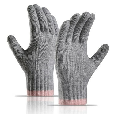 GZWYHT Gloves for Cold Weather,Winter Gloves Winter Teenagers Women Keep Warm Touching Screen Knit Gloves Elastic Cuff Soft Full Finger Gloves Mitten Fingerless Gloves,Work Gloves Grey