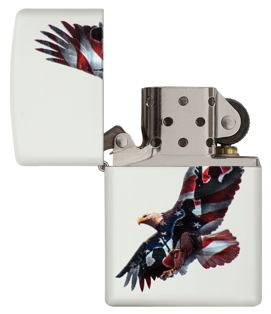 Zippo Eagle & Soldier White Matte Pocket Lighter