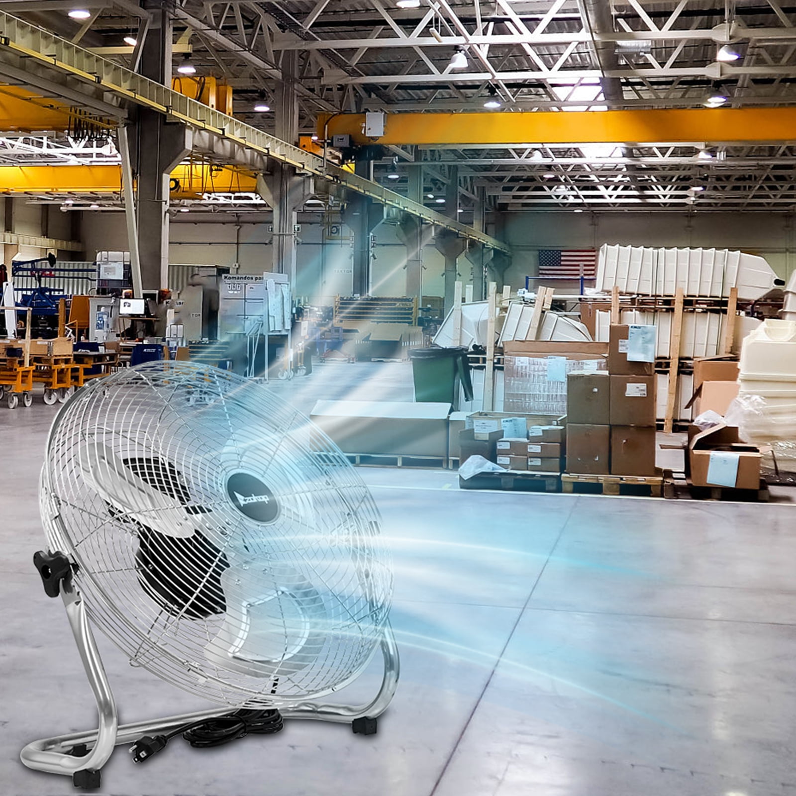 Ktaxon 16" High-Velocity Industrial Floor Fan, Heavy Duty Metal Fan, Adjustable Tilt and 3 Speeds up to 5688 CFM