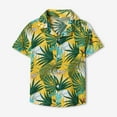 thumbnail image 2 of Cathalem Boys Button up Shirt Little & Big Boys Hawaiian Shirt Kids Tropical Print Button Down Shirts (Green,160), 2 of 9