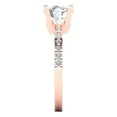 thumbnail image 3 of Solitaire with Accents Engagement Ring for Women - 1.71ct Moissanite in 18K Rose Gold Promise Ring, 3 of 6