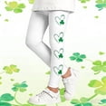 thumbnail image 2 of Tisuna Girls St Patricks Day Leggings Child Cartoon Print Elastic Waist Tight Leg Yoga Pants Fashion Stretchy Little Girls Play Holiday Festive Outfits White Size 18-24 Months, 2 of 6