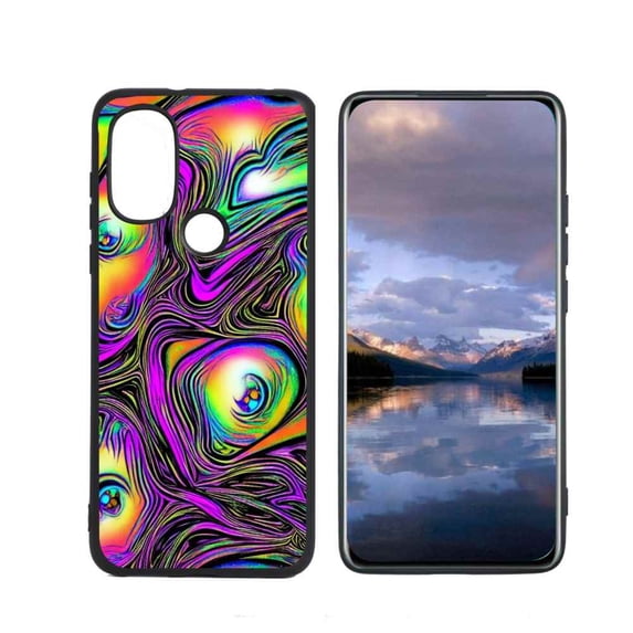 Compatible with Moto G Power 2022 Phone Case, Psychedelic-Trippy-Alien-Art-Visuals-Colours23 Case Men Women, Flexible Silicone Shockproof Case for Moto G Power 2022