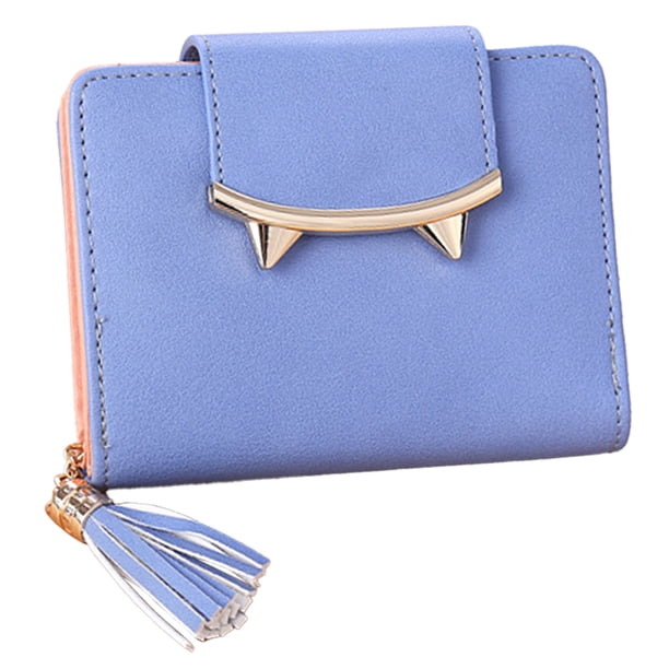 Cartera de gato para mujer, monedero pequeño de doble pliegue, regalo de San Valentín con cremallera para los amantes de los gatos. MFZFUKR BST3005555-3