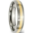 thumbnail image 4 of Titanium/14K Titanium Brushed With 14K Yellow Inlay 5mm Band (Size 11.5) Made In China tb19-11.5, 4 of 5
