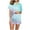 Sky Blue, variant on Tnhcen Women's 2 Piece Print Pajamas Set Button Short Sleeve Top Shorts Sleepwear Home Clothes Set S-2XL