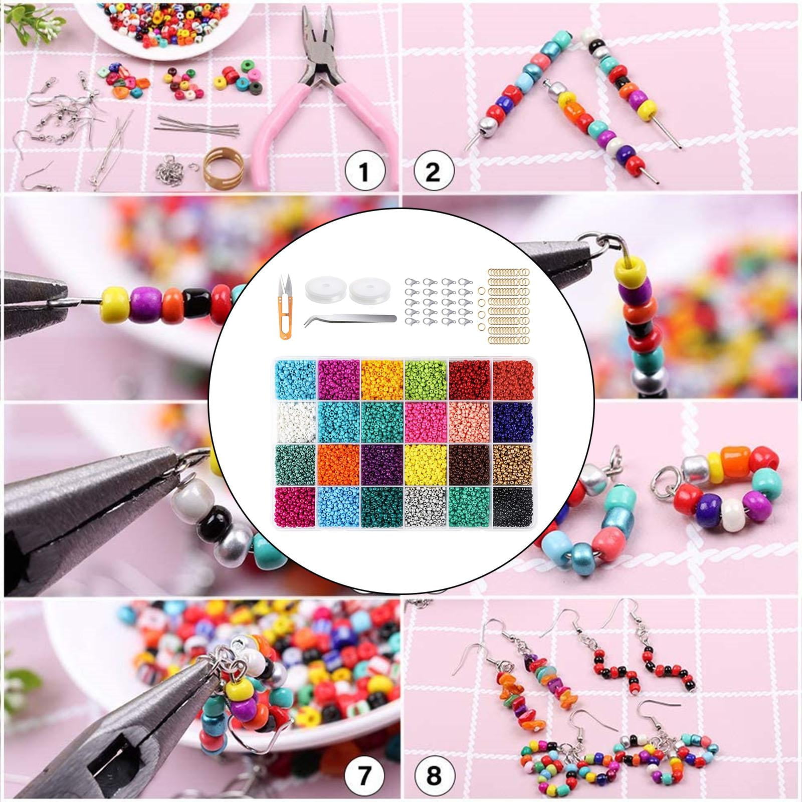 Milageto Glass Seed Beads Assorted Small Beads for DIY Jewelry Making Kit Crafts 3000pcs 3000pcs 4mm