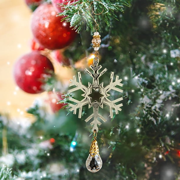 ¡Oferta Exclusiva!, Árbol de Navidad, decoración de hierro, adornos de copos de nieve, colgantes, decoración de escenas de ambiente navideño Akmoler