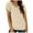 Beige, variant on Women's Solid Color V Neck Short Sleeve T-Shirt - Fashionable and Versatile Basic Top